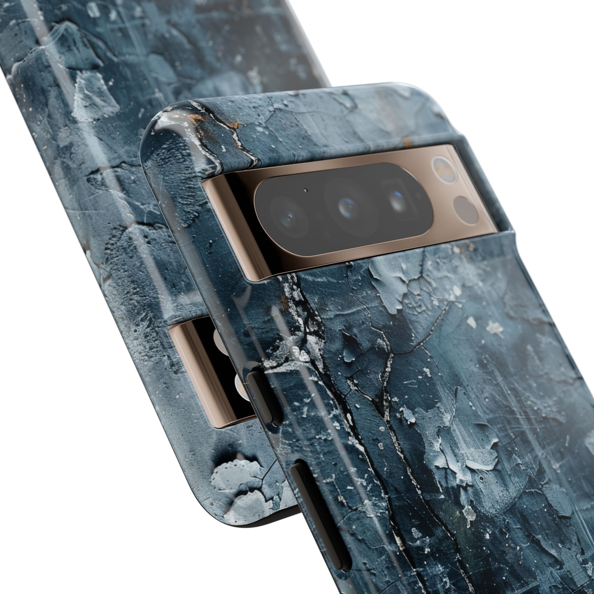 Weathered Blue Tapestry with Cracked Layers Google Pixel 8 - Tough Phone Case