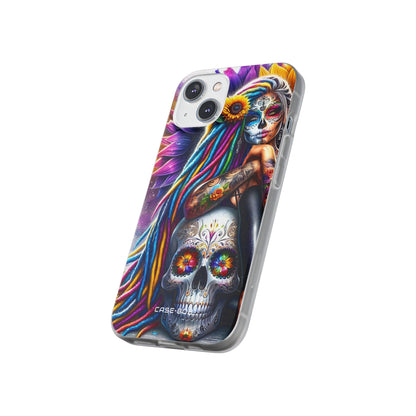 Sunflower Skull Glow iPhone 14 Case - Soft