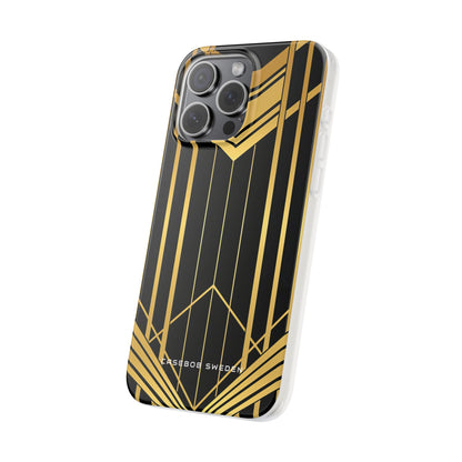 "Golden Art Deco Symmetry in Geometric Elegance" iPhone 15 - Flexi Phone Case