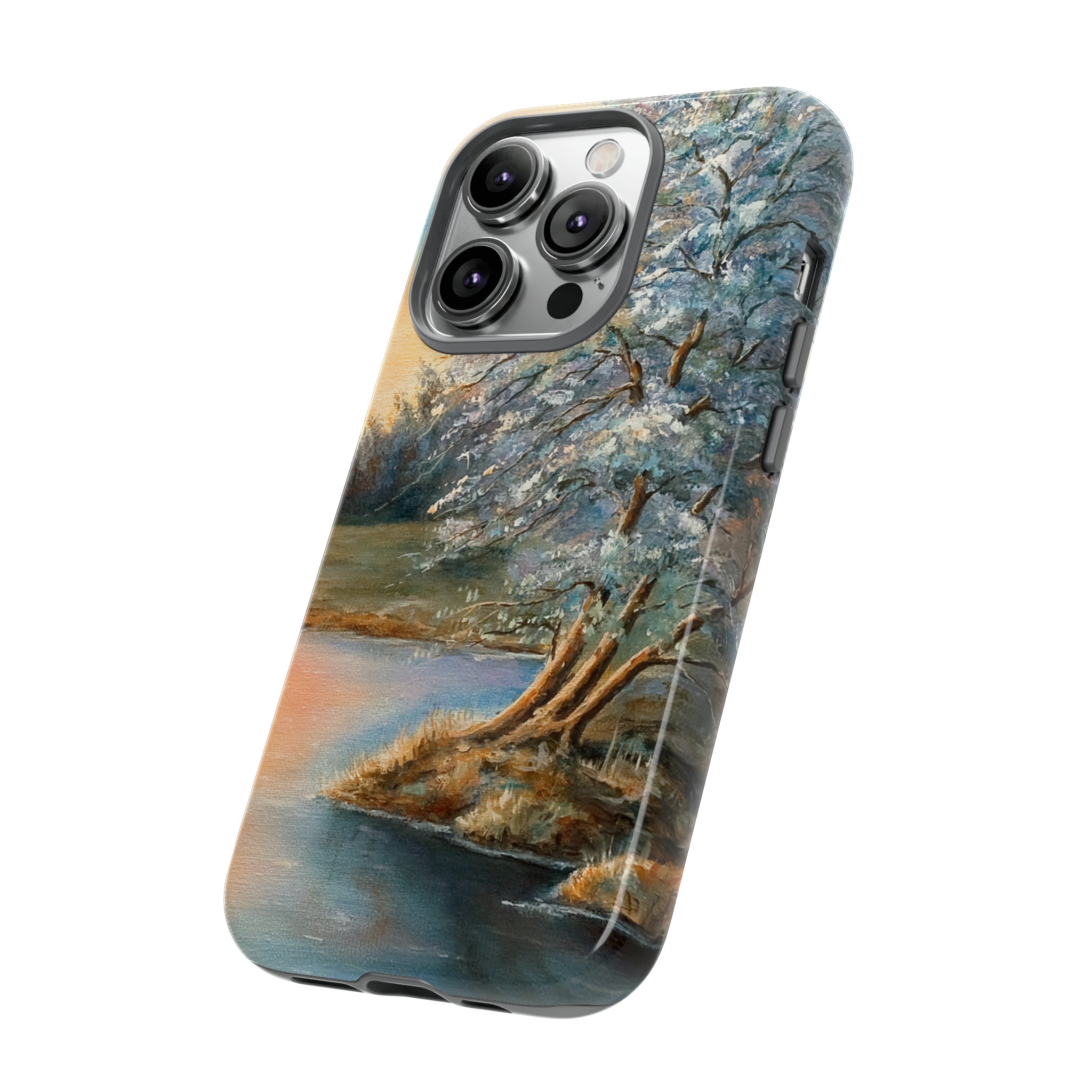 Oil Panting - Sunset on the lake - Protective Phone Case