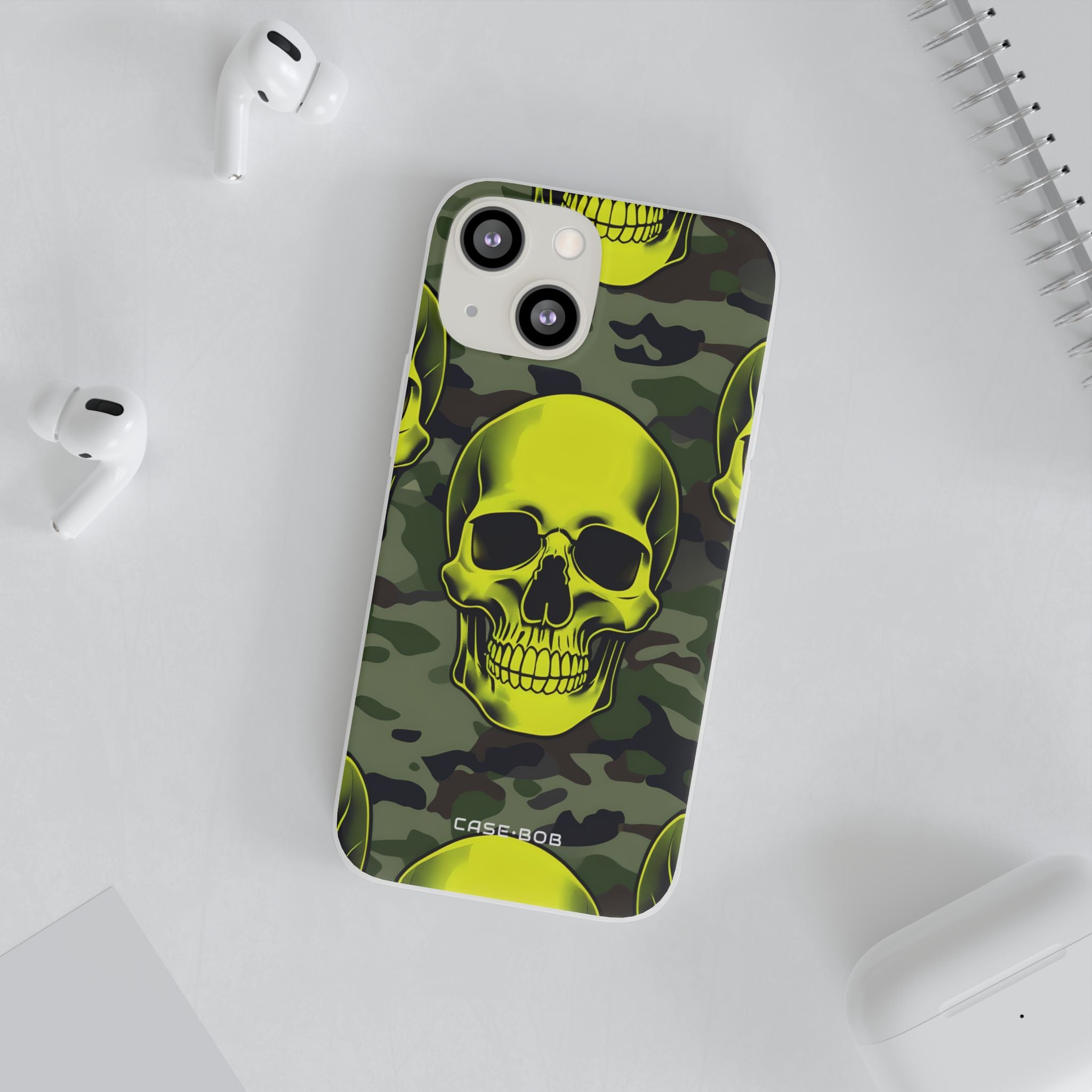 Neon Skull Camo iPhone 13 mini Case - Soft