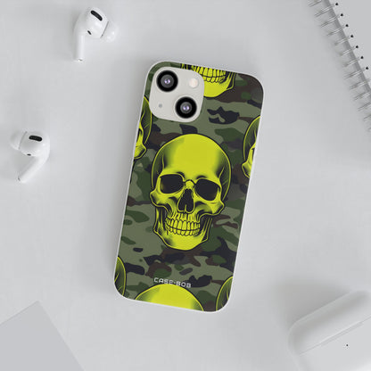 Neon Skull Camo iPhone 13 mini Case - Soft