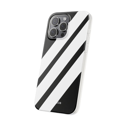 Diagonal Bands Noir iPhone 15 Pro Max Case - Soft