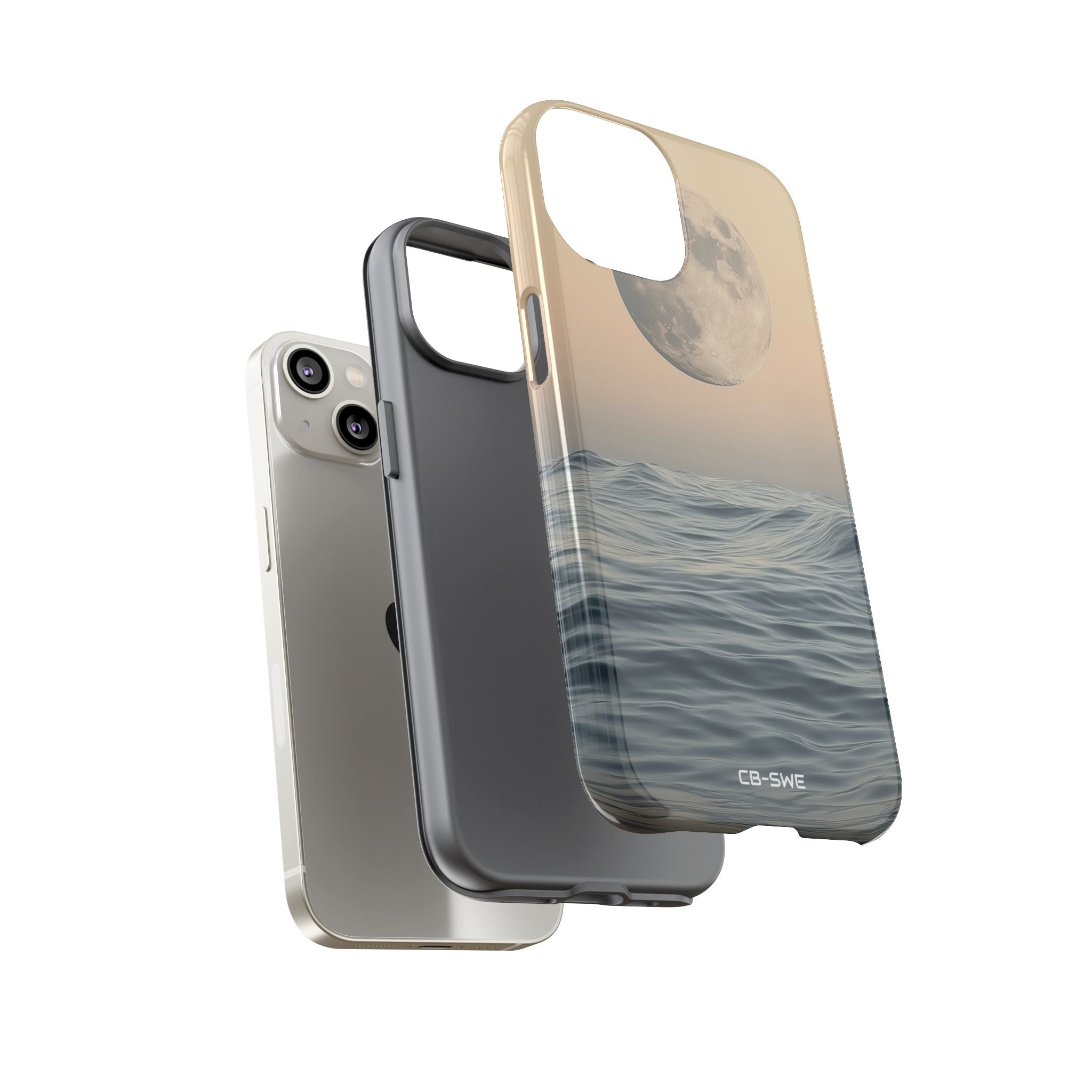 Moon Illuminates Waves - iPhone Case