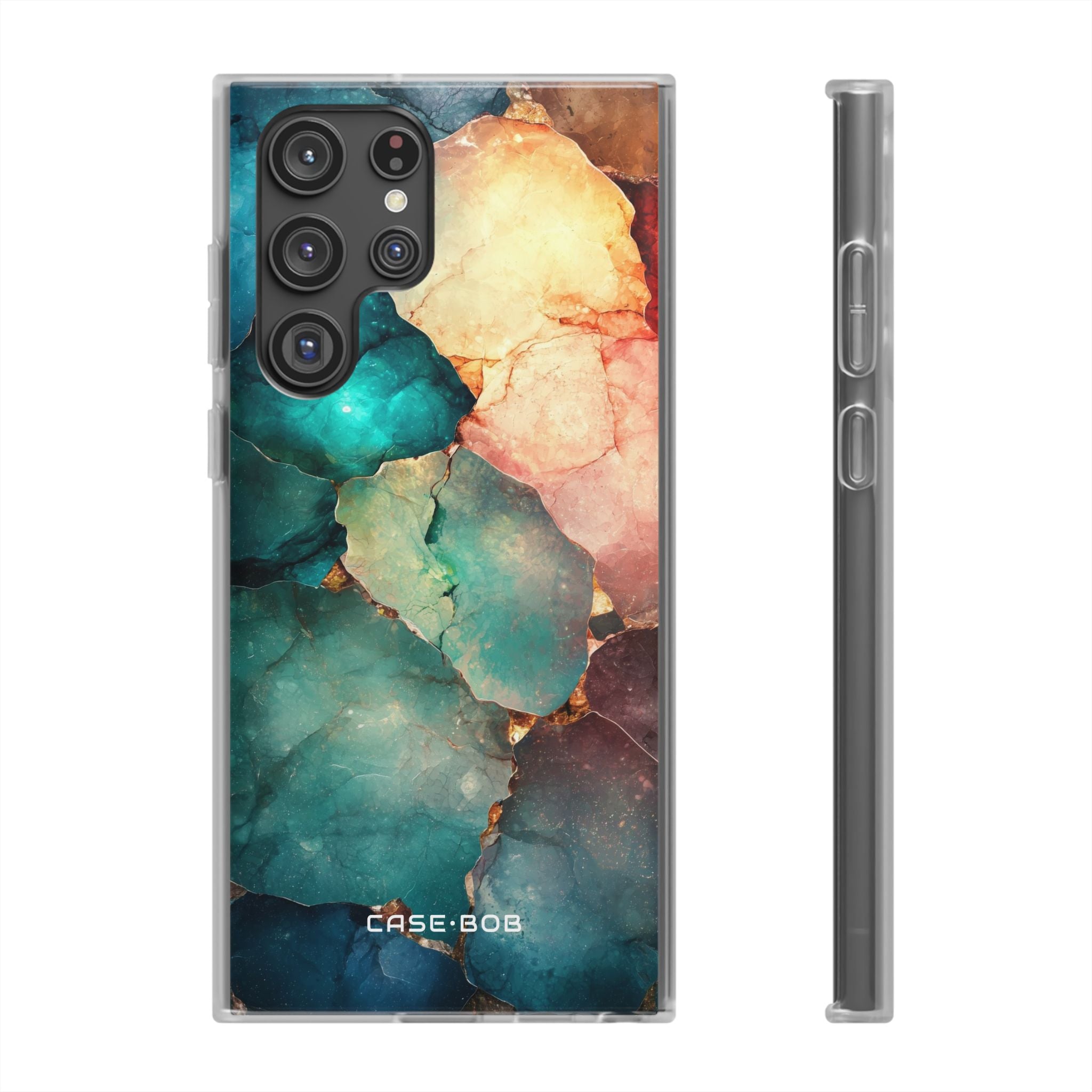 Teal Mosaic Veins Samsung S22 Ultra Case - Soft