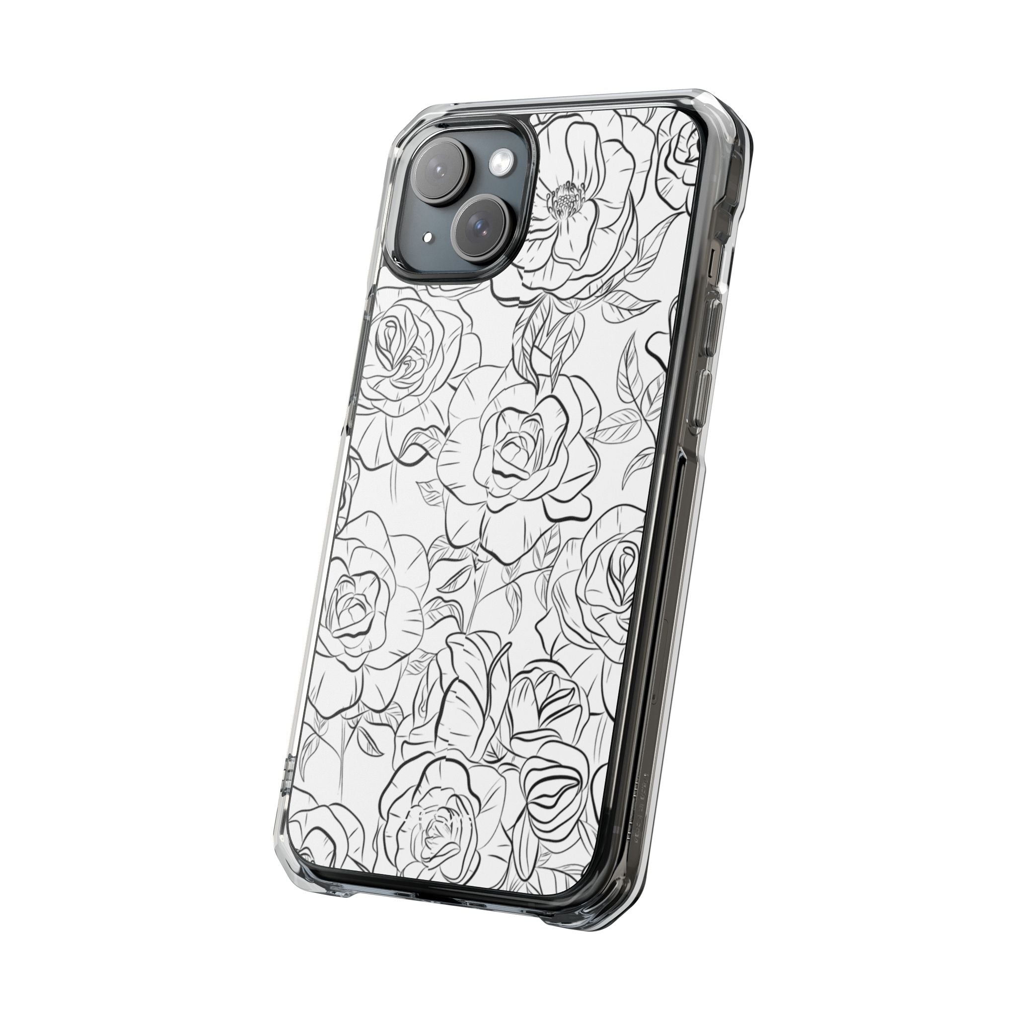 Intricate Rose Sketches iPhone Case - Impact