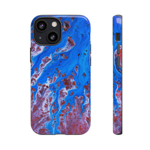 Bright Blue Ink Art iPhone Case (Protective) iPhone 13 Mini Glossy Phone Case