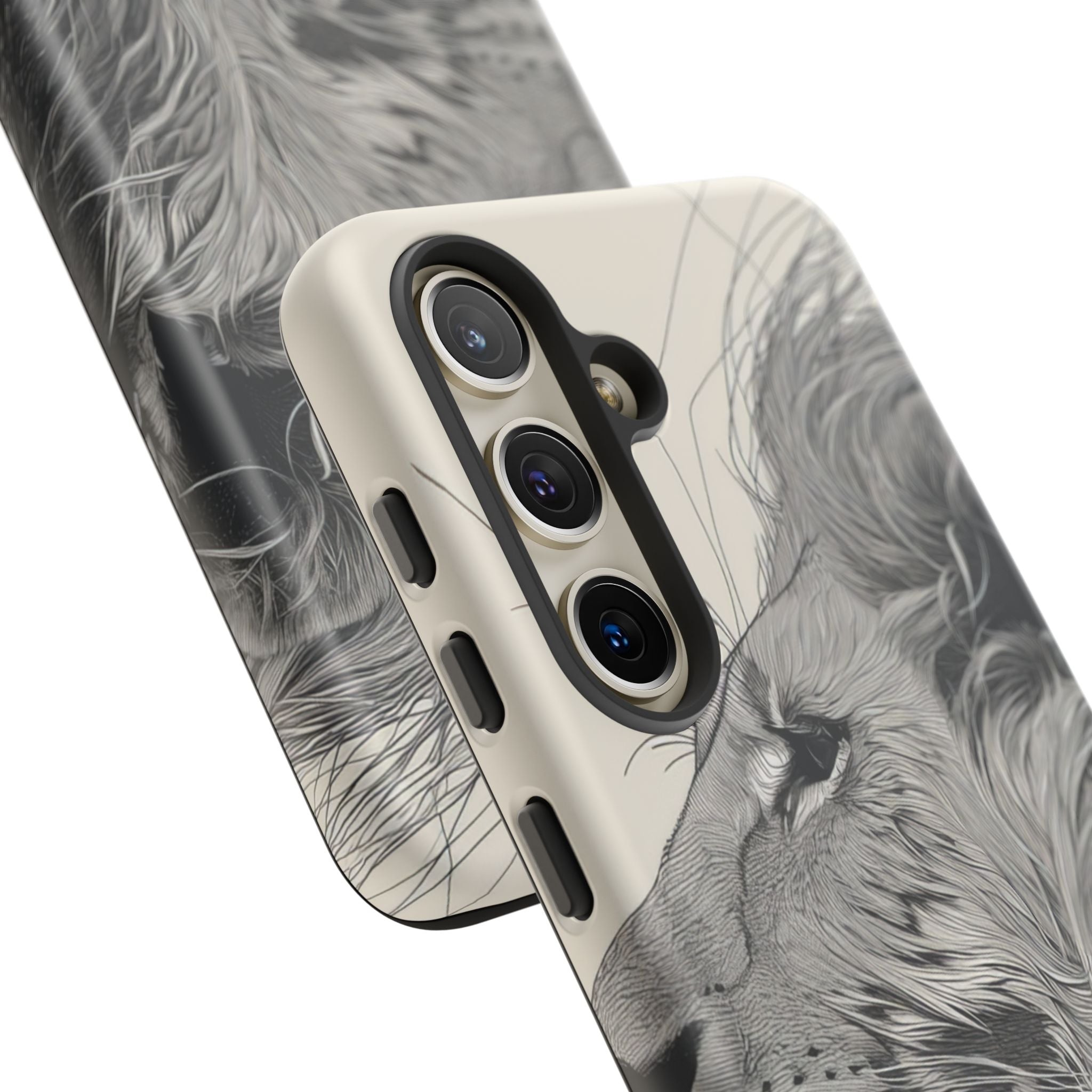 Majestic Lion: Grayscale Elegance - For Samsung S24