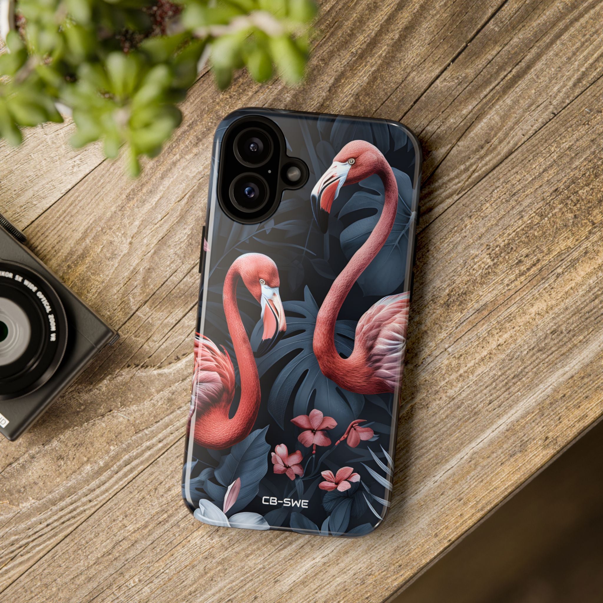 Flamingos Embrace Nature - iPhone Case