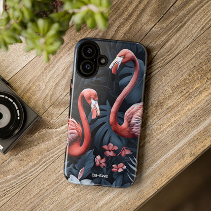 Flamingos Embrace Nature - iPhone Case