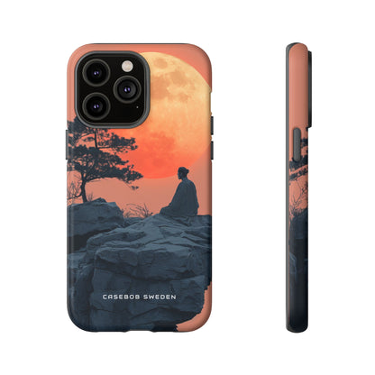 Zen Tranquility Under a Red Moon iPhone 14 - Tough Phone Case