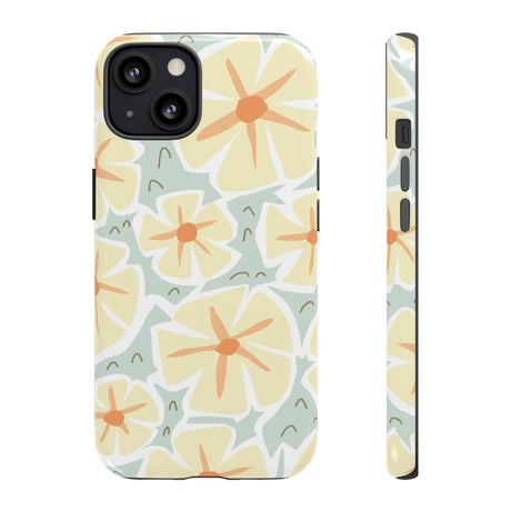 Pastel Yellow Happy Flower iPhone Case (Protective) iPhone 13 Glossy Phone Case