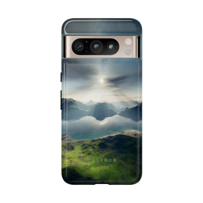 Landscape with Lake & Sun - Protective Phone Case