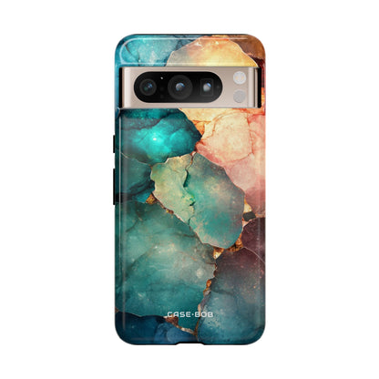 Teal Mosaic Veins Google Pixel 8 Pro Case - Tough