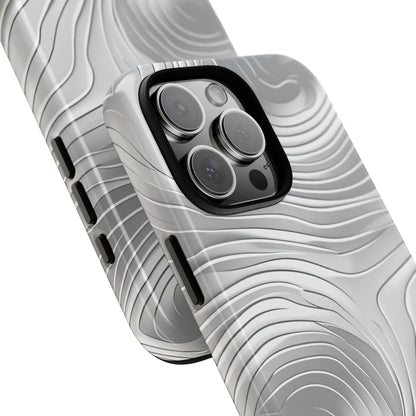 Monochrome Flow Lines iPhone 16 - Tough