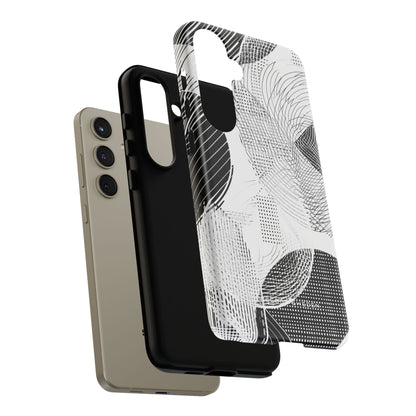 Geometric Monochrome Flow Samsung S24 - Tough Phone Case