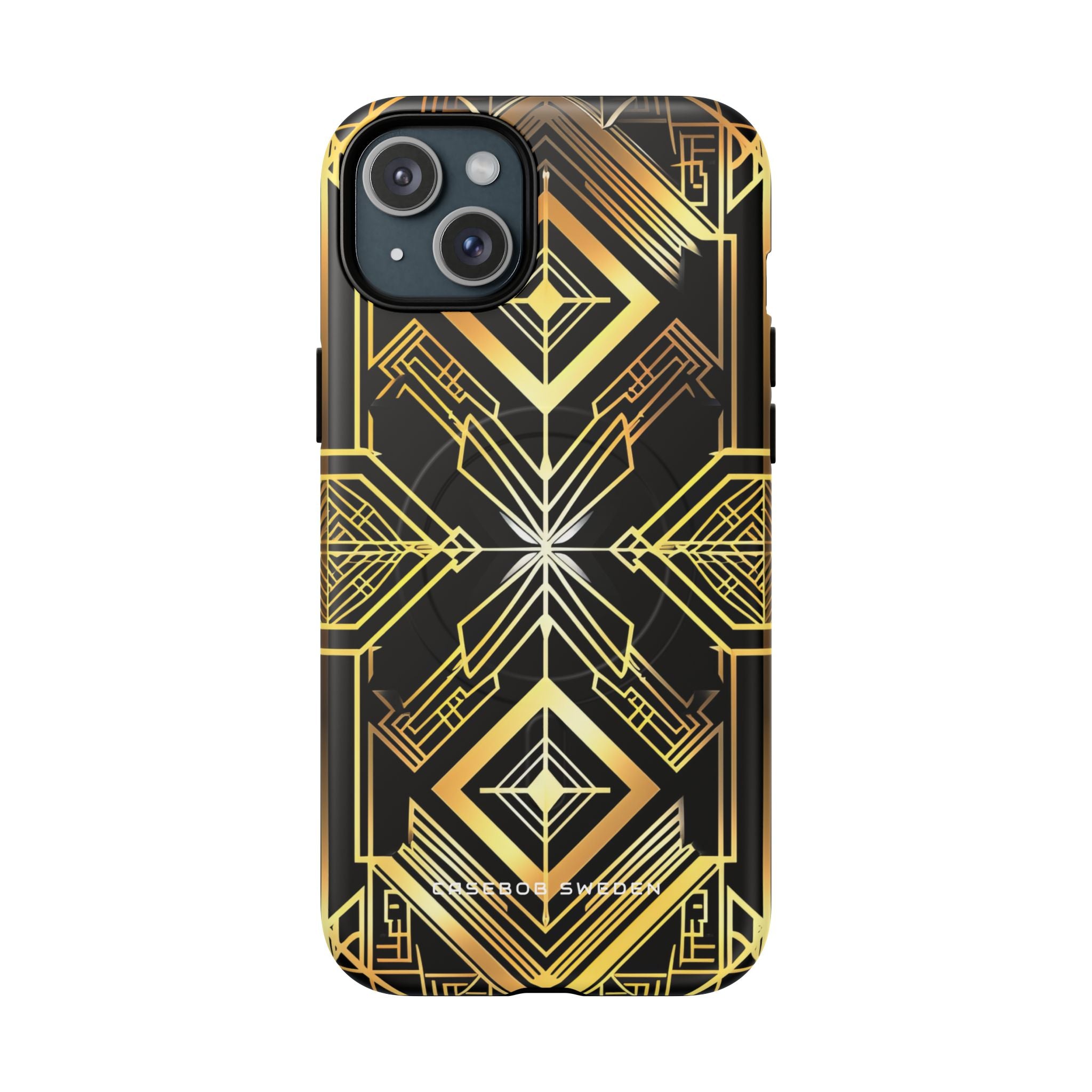 Golden Geometric Opulence iPhone 15 | Tough+ Phone Case