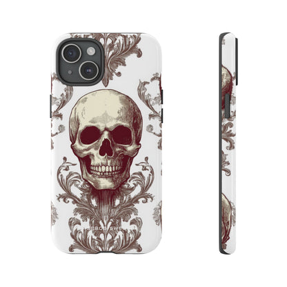 Gothic Skulls and Ornate Foliage iPhone 15 - Tough Phone Case