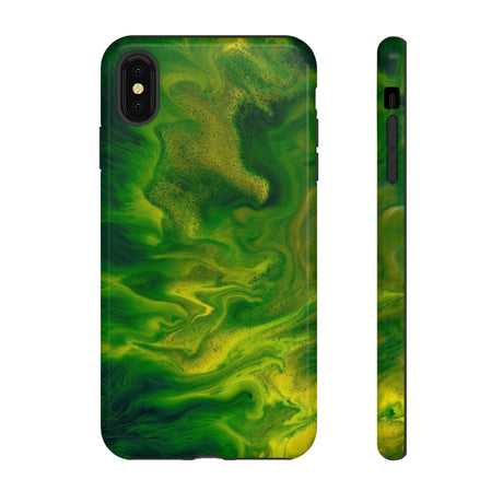 Green Smoke Ink Art iPhone Case (Protective) iPhone XS MAX Glossy Phone Case