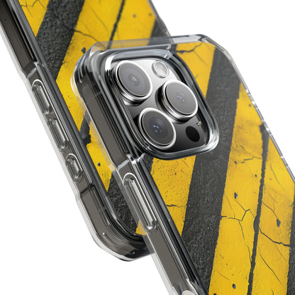 Cracked Hazard Lines iPhone Case - Impact
