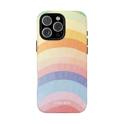 Pastel Rainbow Bands iPhone 16 Pro Max Case - Tough