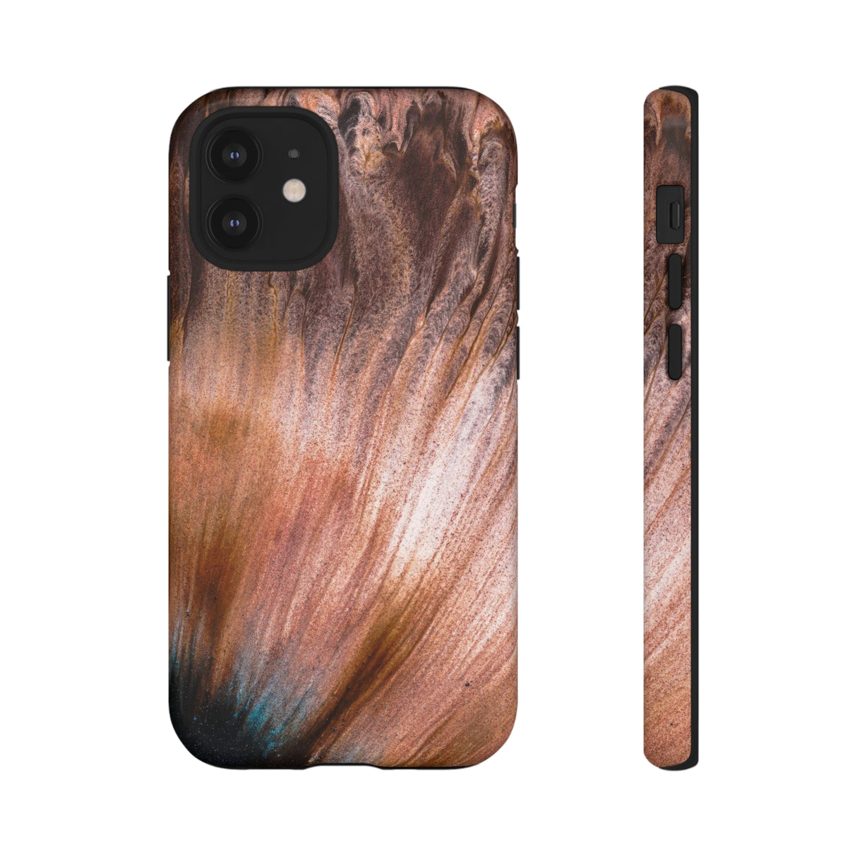 Light Brown Ink Art iPhone Case (Protective) iPhone 12 Mini Glossy Phone Case