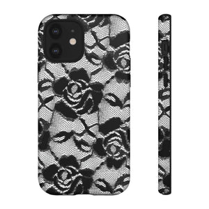 Black Rose Lace Gothic Flower - Protective Phone Case