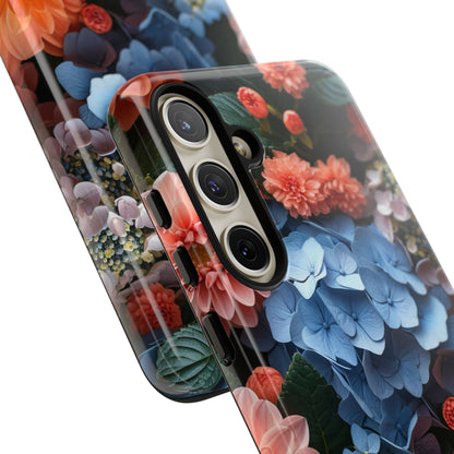 Blue Floral Bliss - Tough Samsung S24 Phone Case