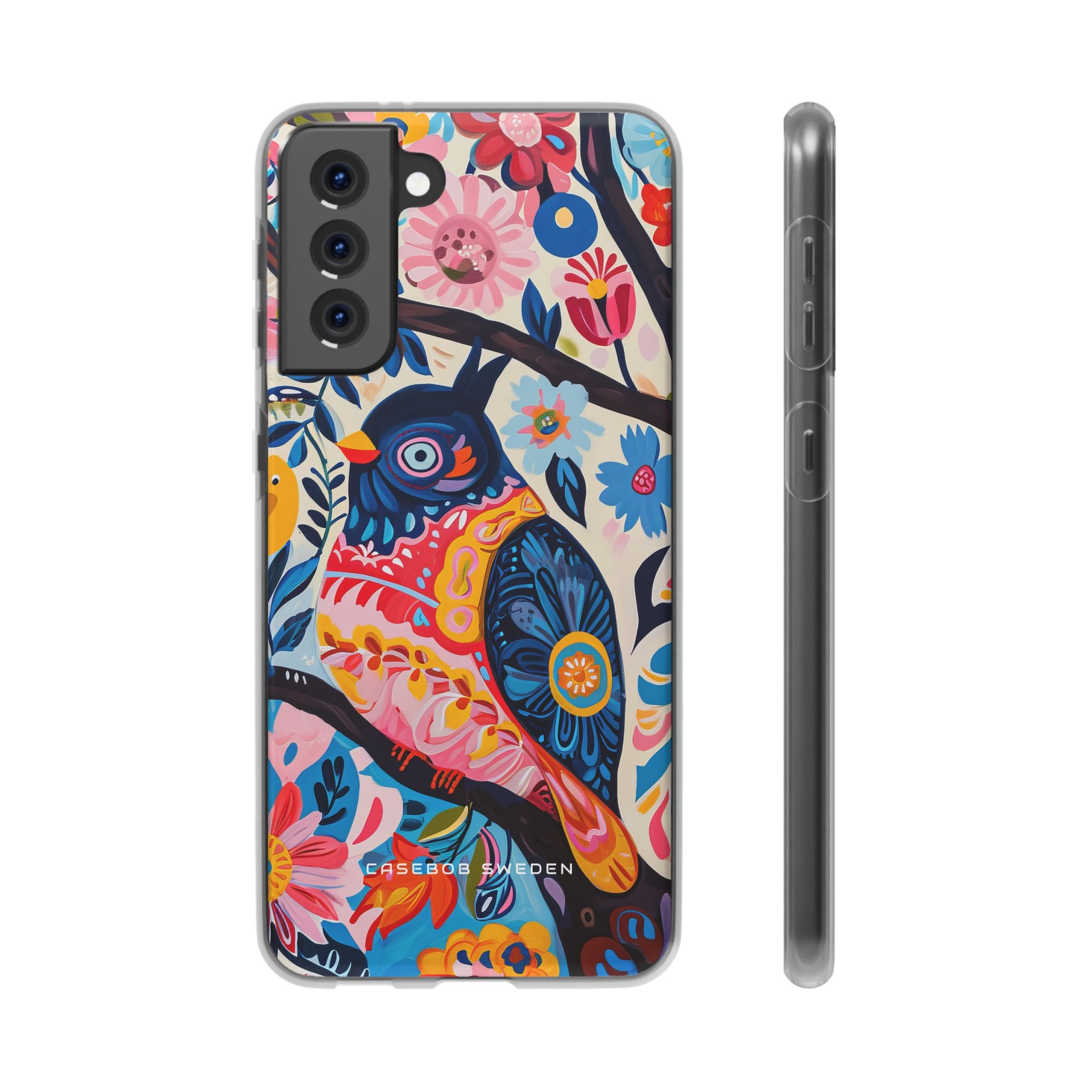 Whimsical Vintage Owl with Floral Charm Samsung S21 - Flexi Phone Case