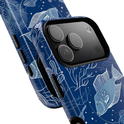Navy Scale Reef iPhone 17 Pro Case - Tough+