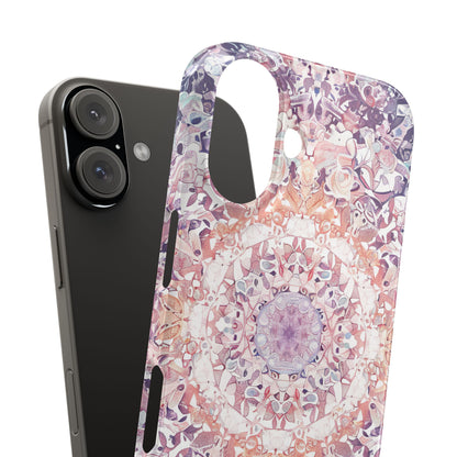 Purple Pink Mandala - Slim iPhone 16 Phone Case