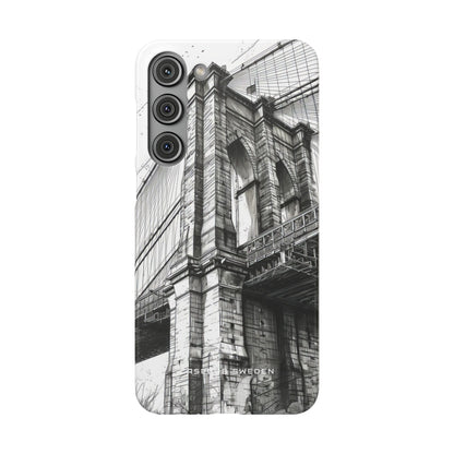 Suspension Bridge Line Art Illustration Samsung S23 - Slim Phone Case