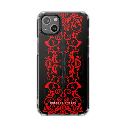 Gothic Crimson Symmetry iPhone 14 - Clear Impact Phone Case