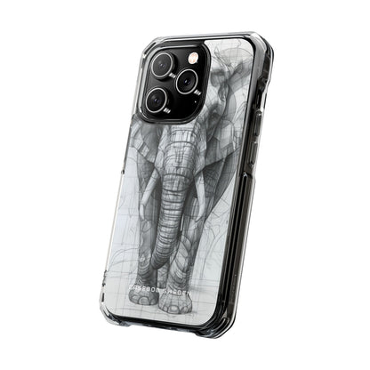 Elephant Line Geometry iPhone 14 - Clear Impact Phone Case