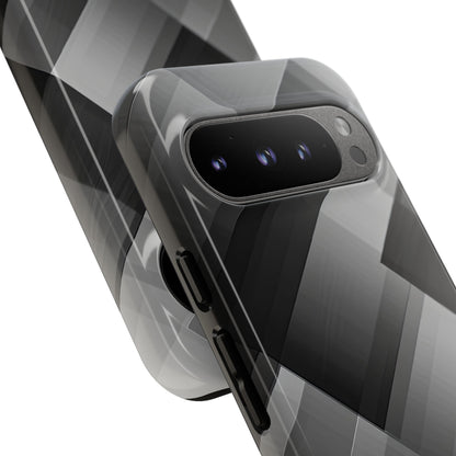 Grayscale Geometric Layers Google Pixel 9 - Tough