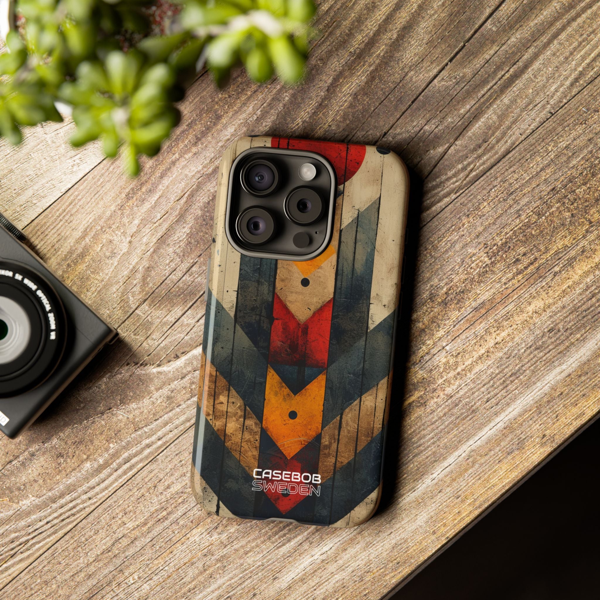 Geometric Fire Rise iPhone 15 - Resistente