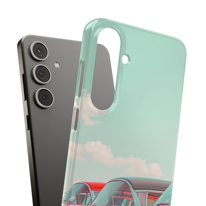 Vintage Turquoise Cars - Slim Samsung S24 Phone Case