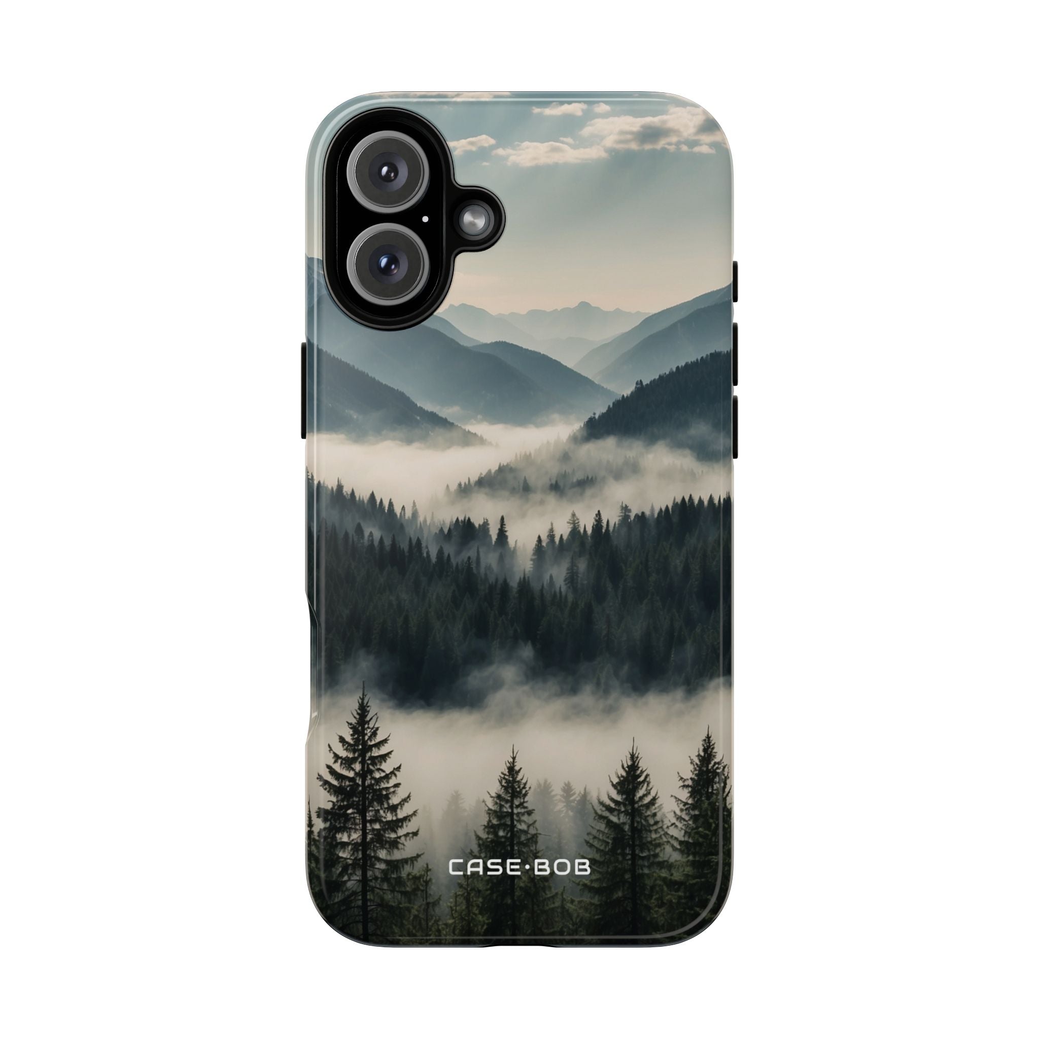 Foggy Pines iPhone 16 Plus Case - Tough