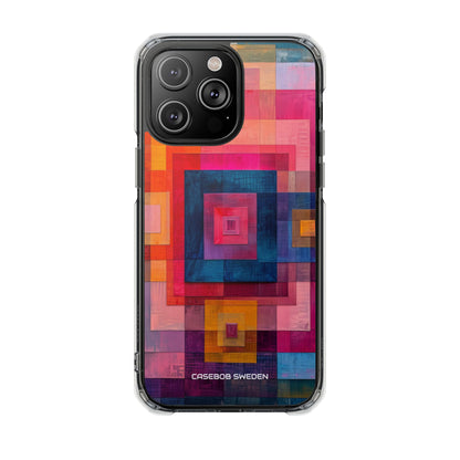 Vibrant Geometry - Clear Impact iPhone 14 Phone Case