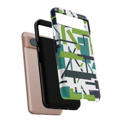 Green Geometry Glide Google Pixel 8 - Tough Phone Case