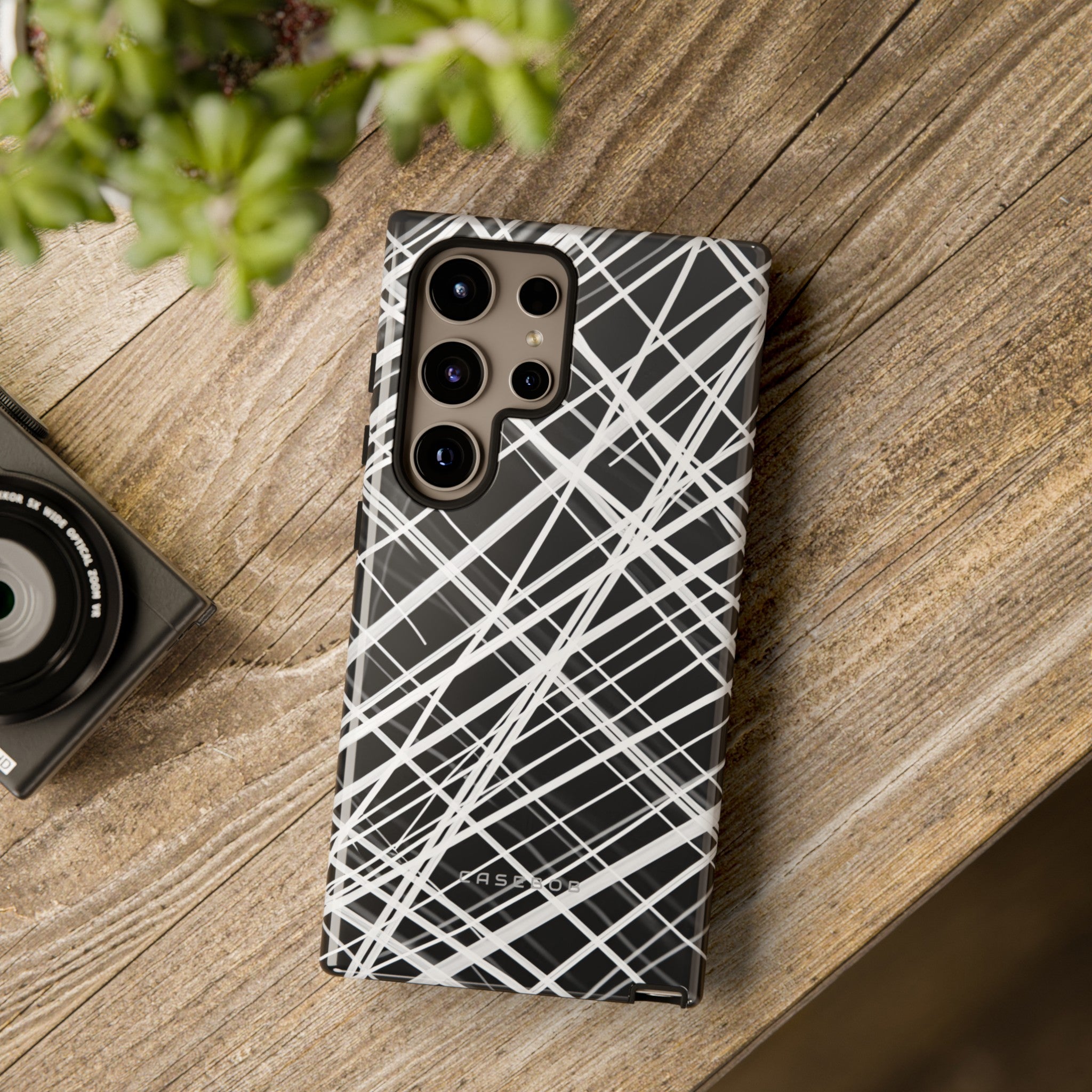 White Line Elegance - Protective Phone Case