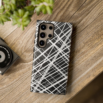 White Line Elegance - Protective Phone Case