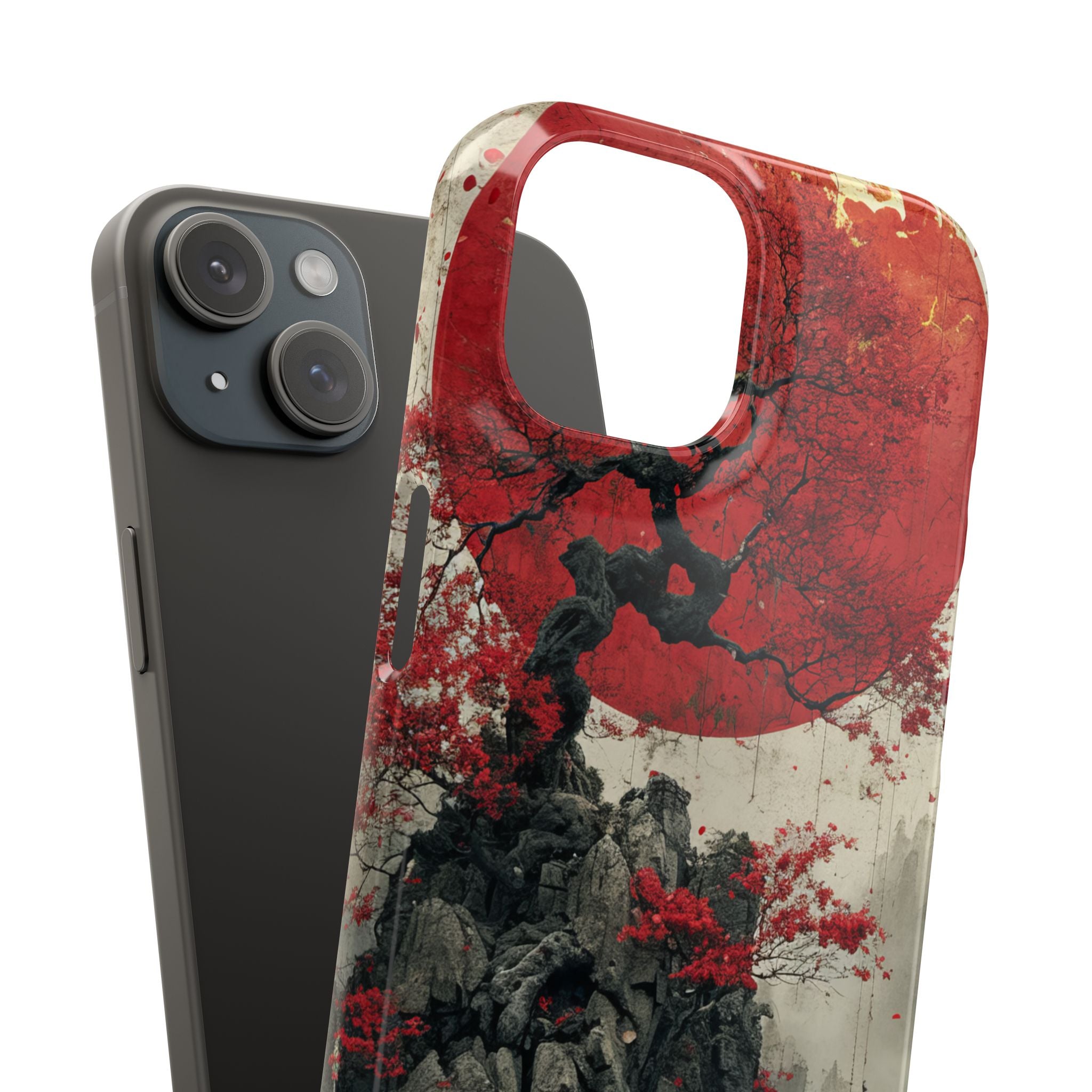 Zen Serenity in Red Harmony iPhone 15 - Slim Phone Case