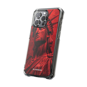 Red Liberty Revolution – Handyhülle für iPhone (Clear Impact – Magnetisch)