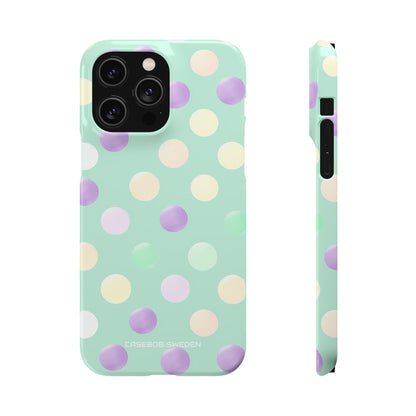 Pastel Polka Dots - Slim iPhone 14 Phone Case