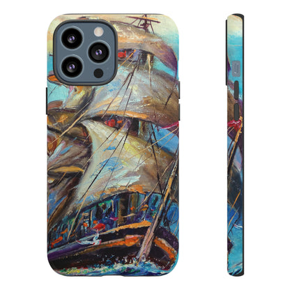 Oil painting - Sailboat - Protective Phone Case