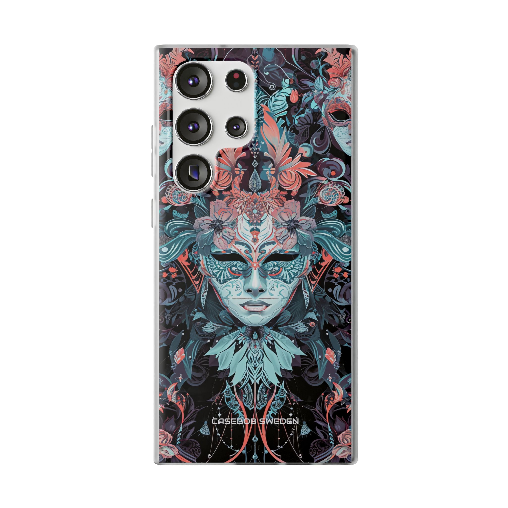 Mystic Teal Coral Mask - Flexi Samsung S23 Phone Case