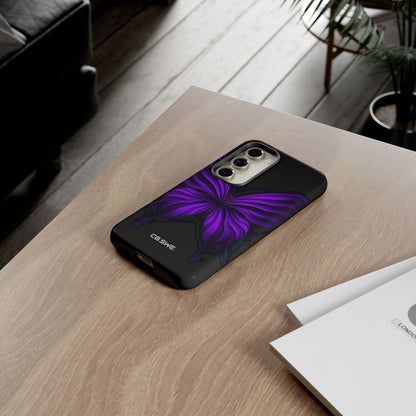 Symmetrical Neon Purple Butterfly Samsung S23 - Tough