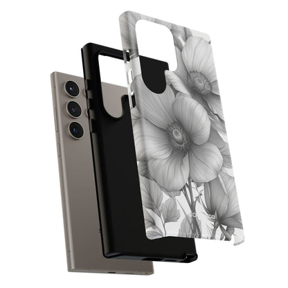 Botanical Elegance in Grayscale - For Samsung S24