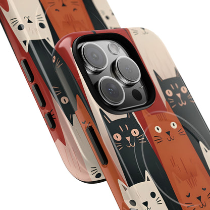 Elongated Cats Black iPhone 16 Pro Case - Tough+